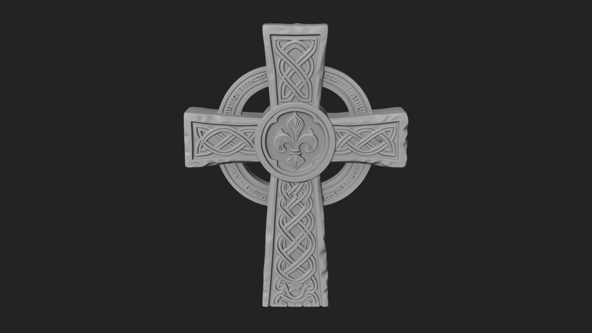 Carved Relief Wall Cross Design 153 3D Print Model 3D Model