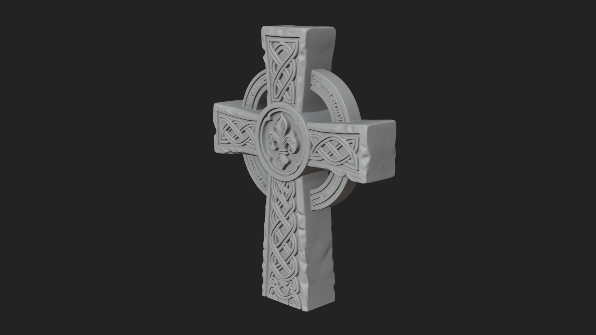 Carved Relief Wall Cross Design 153 3D Print Model 3D Model