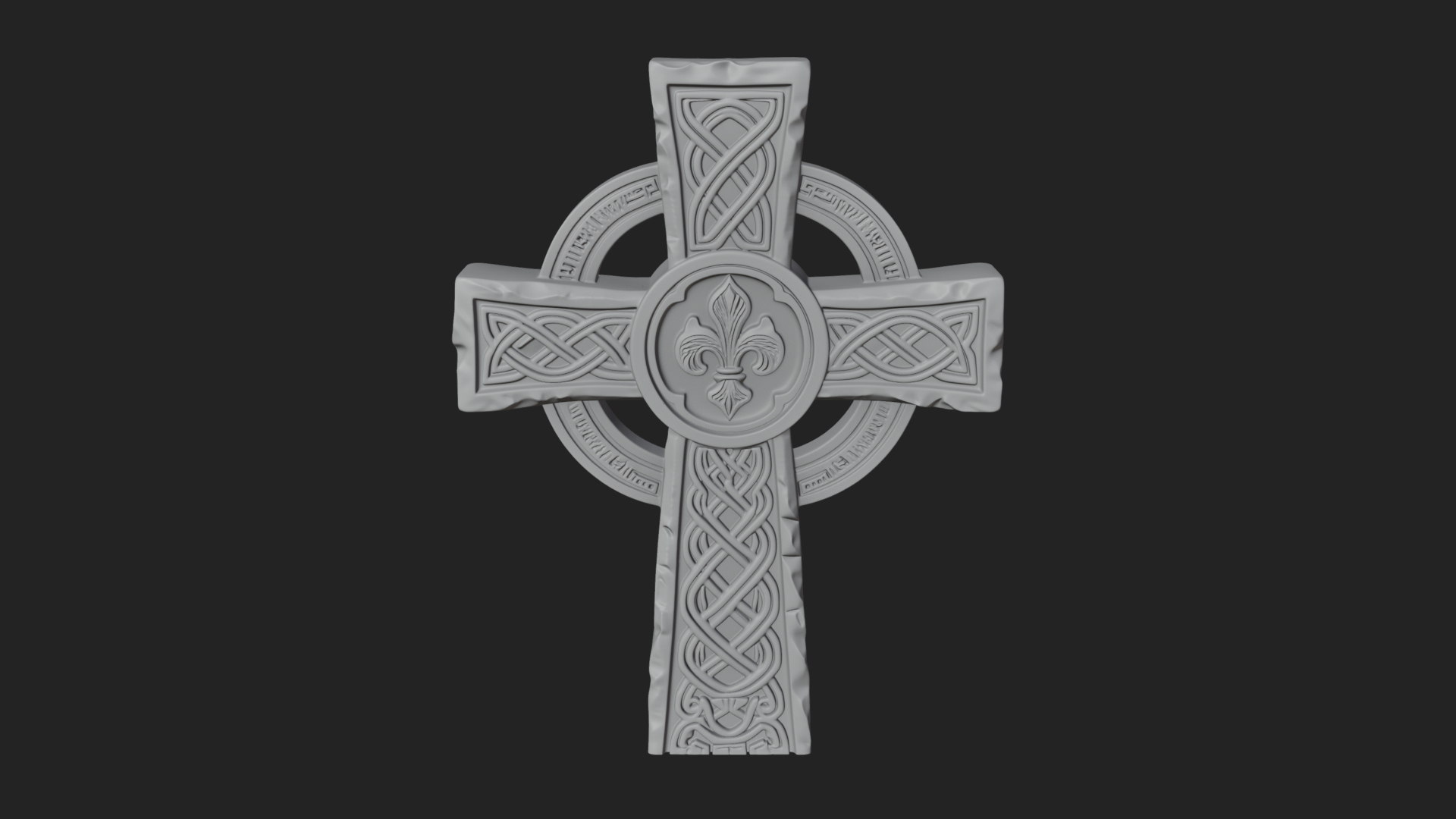 Carved Relief Wall Cross Design 153 3D Print Model 3D Model