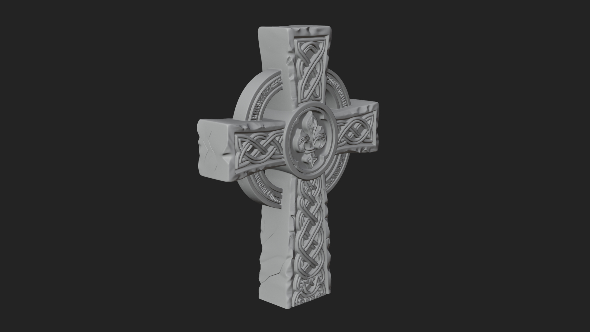 Carved Relief Wall Cross Design 153 3D Print Model 3D Model