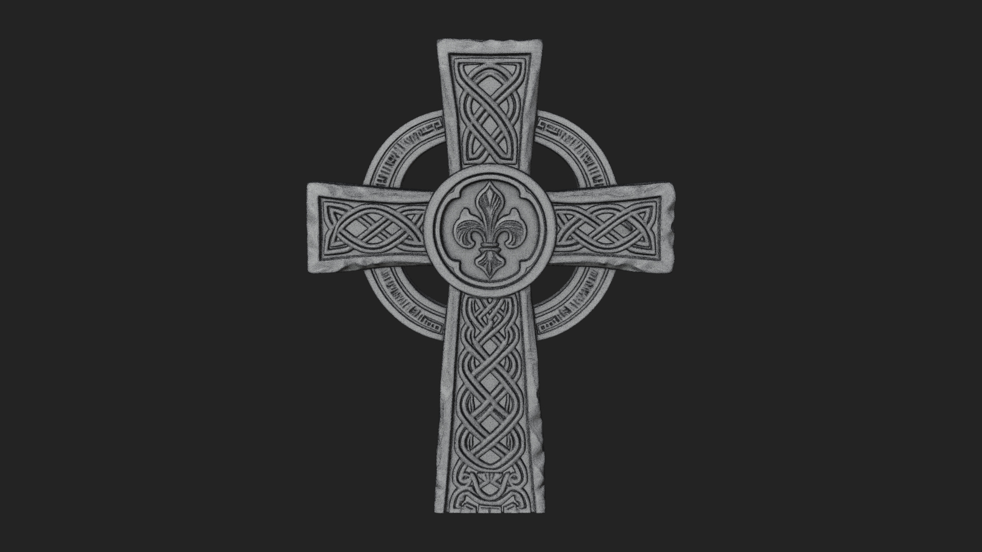 Carved Relief Wall Cross Design 153 3D Print Model 3D Model
