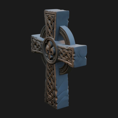 Carved Relief Wall Cross Design 153 3D Print Model