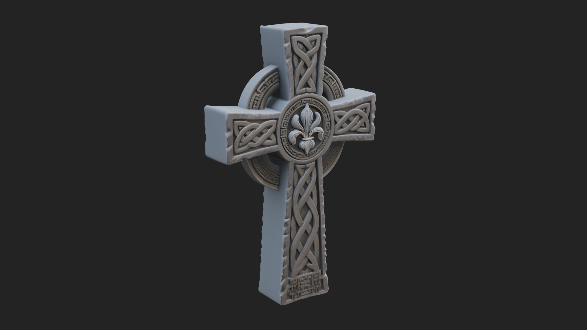 Carved Relief Wall Cross Design 154 3D Print Model 3D Model