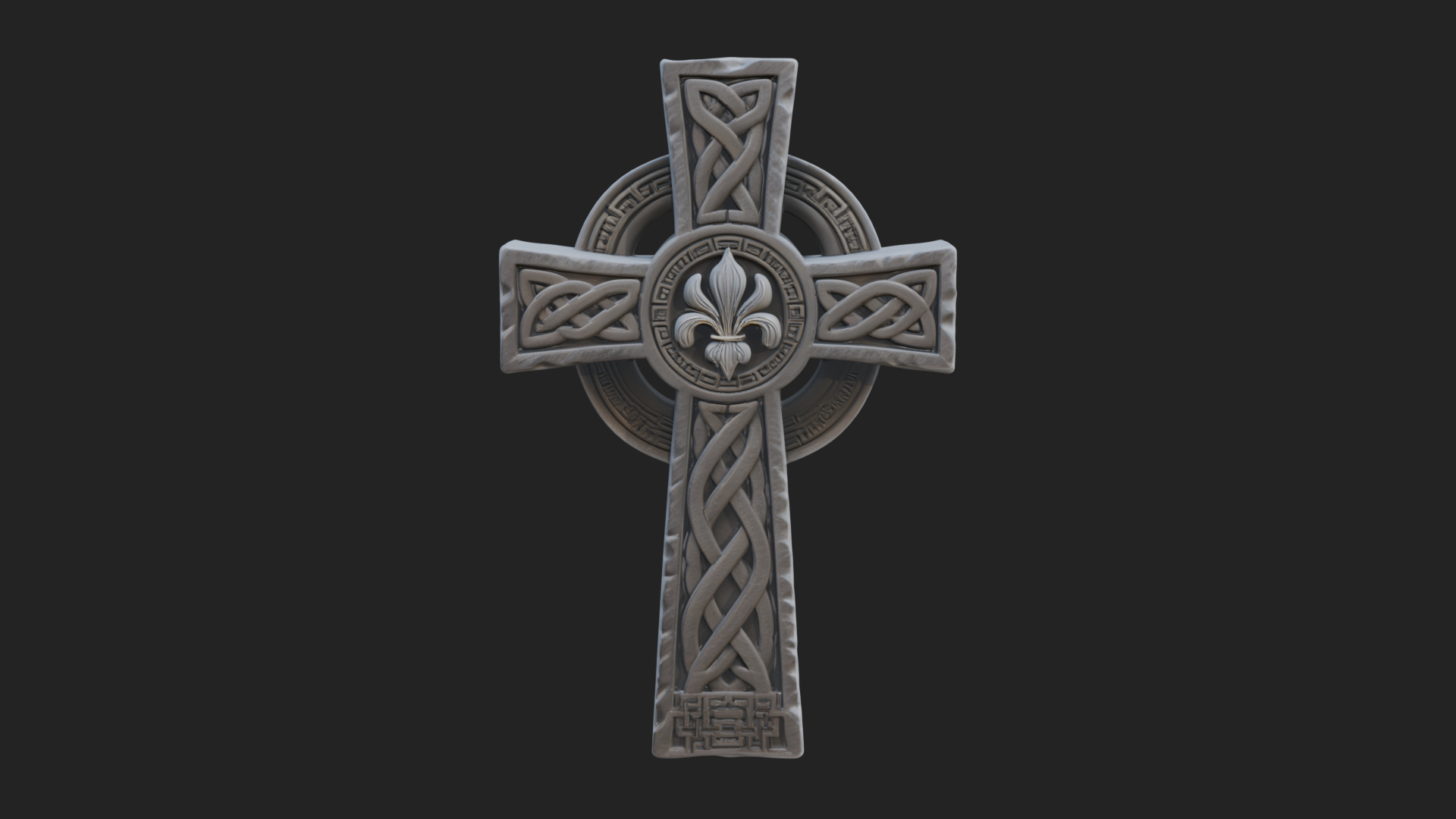 Carved Relief Wall Cross Design 154 3D Print Model 3D Model