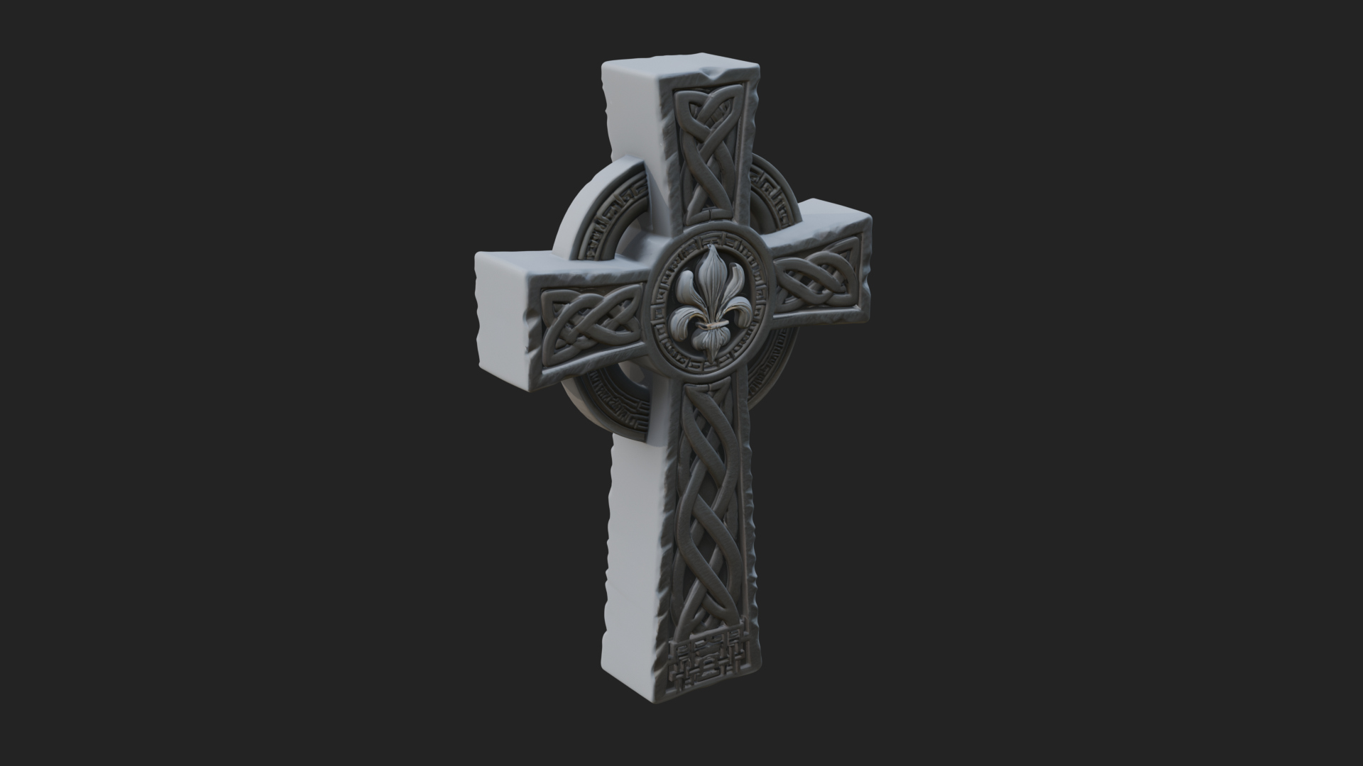 Carved Relief Wall Cross Design 154 3D Print Model 3D Model