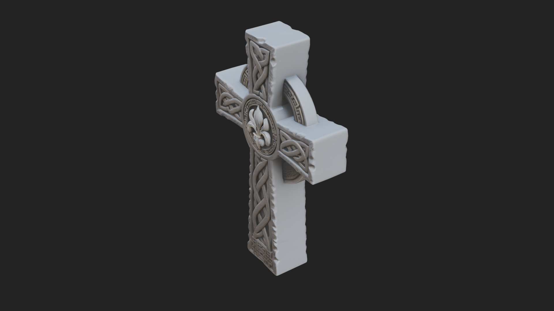 Carved Relief Wall Cross Design 154 3D Print Model 3D Model