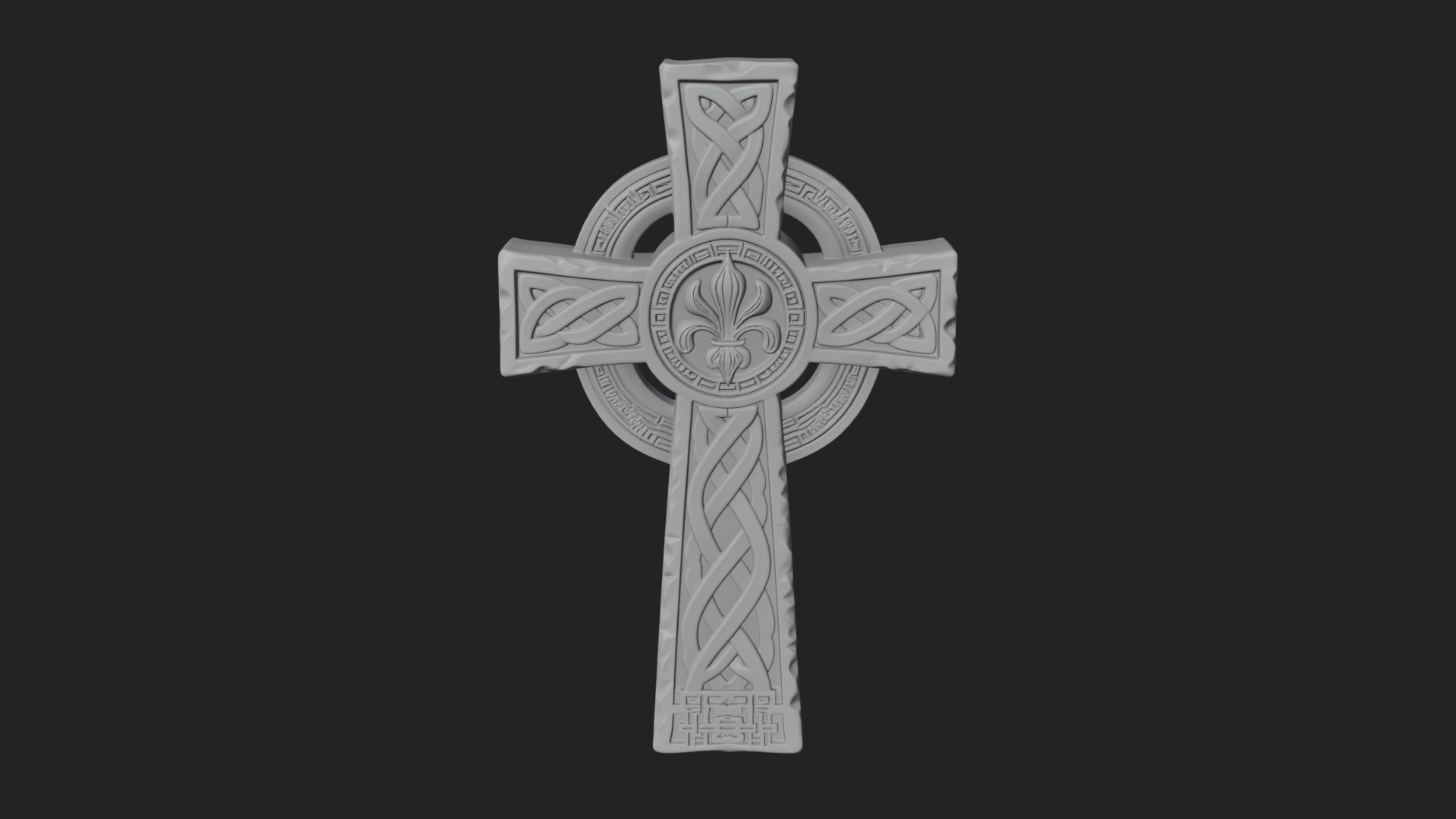 Carved Relief Wall Cross Design 154 3D Print Model 3D Model