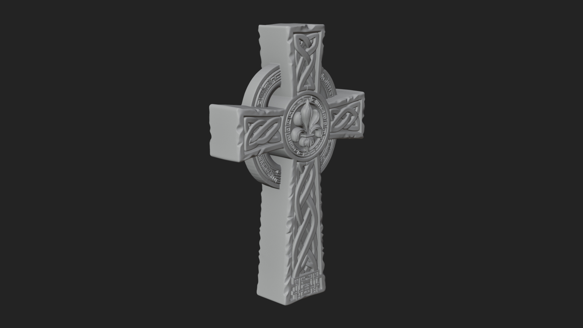 Carved Relief Wall Cross Design 154 3D Print Model 3D Model