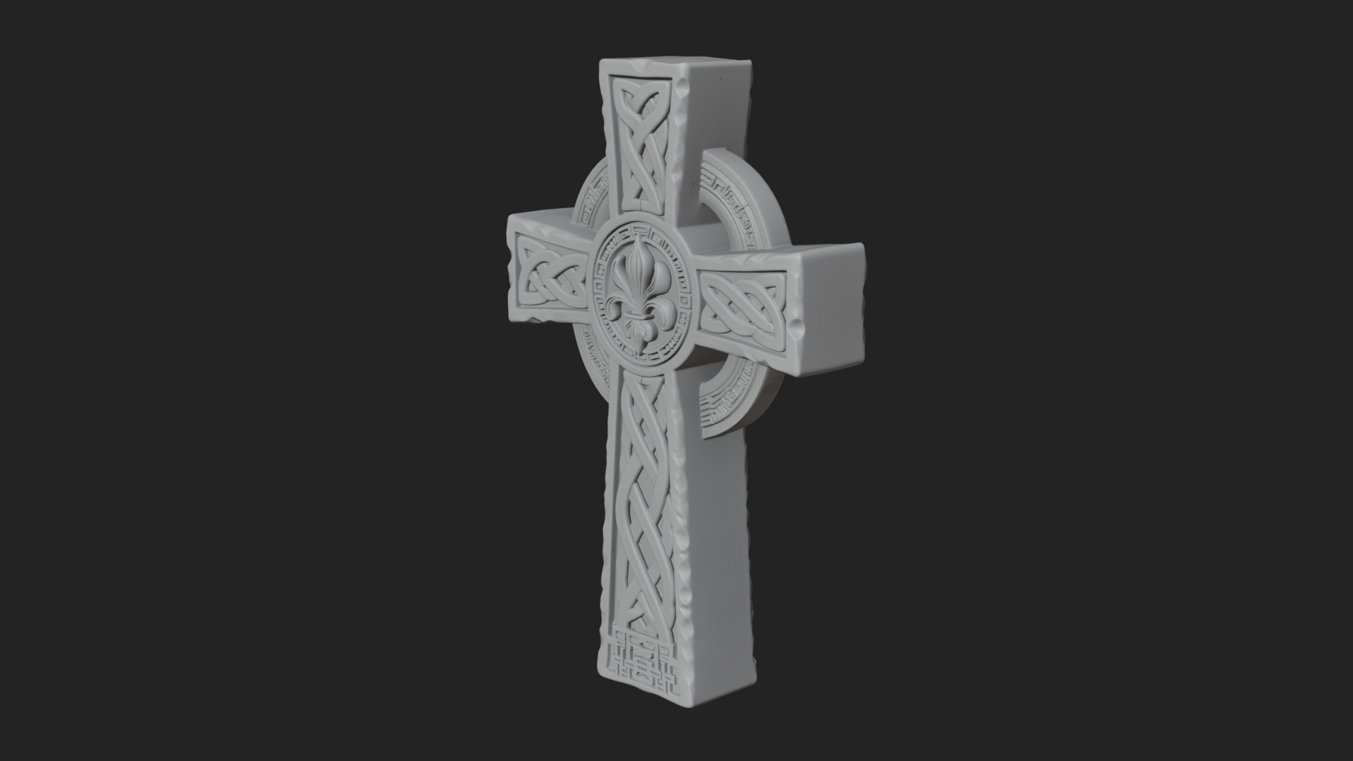 Carved Relief Wall Cross Design 154 3D Print Model 3D Model