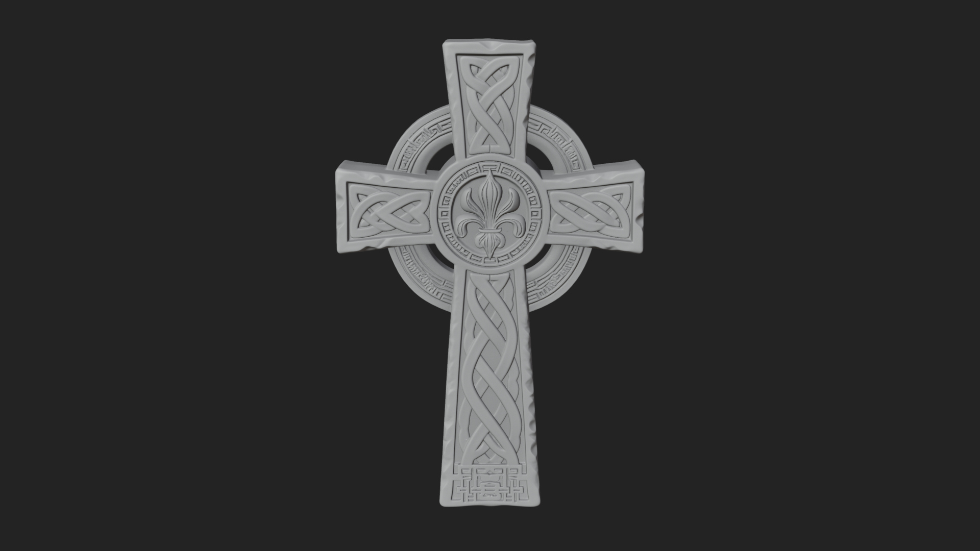 Carved Relief Wall Cross Design 154 3D Print Model 3D Model