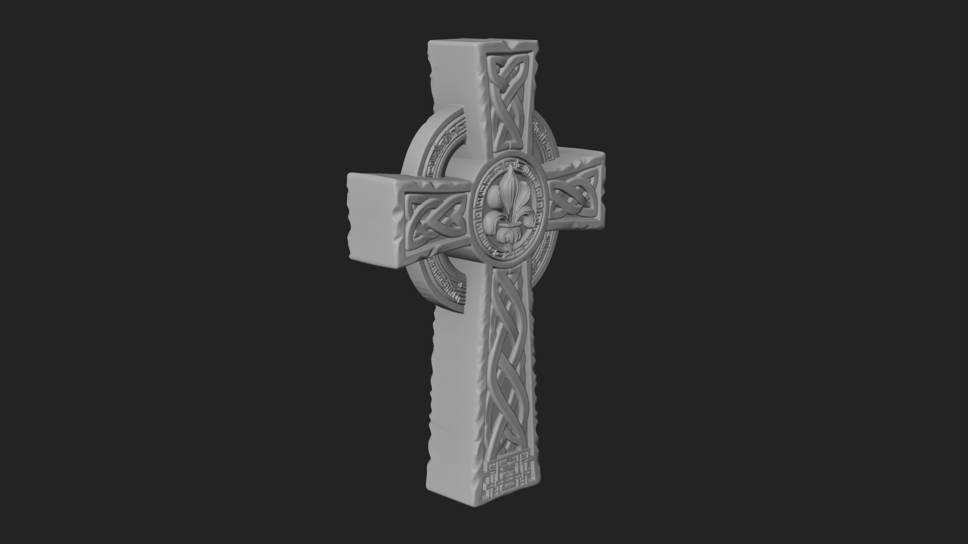 Carved Relief Wall Cross Design 154 3D Print Model 3D Model