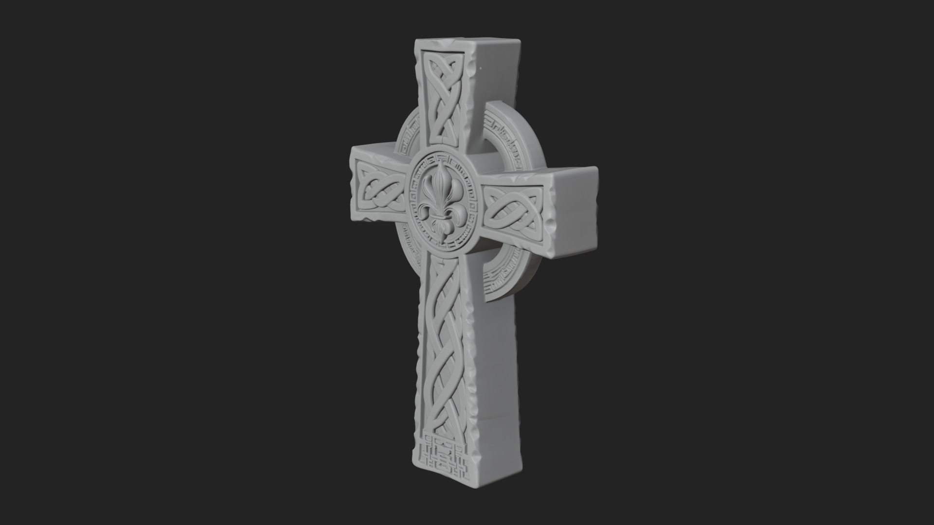 Carved Relief Wall Cross Design 154 3D Print Model 3D Model