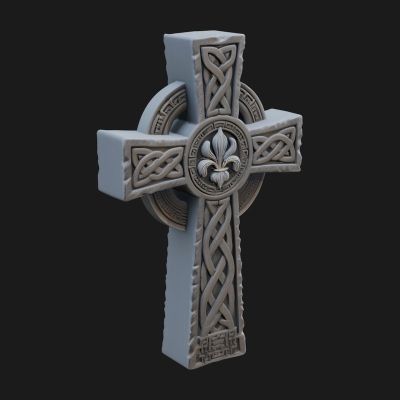 Carved Relief Wall Cross Design 154 3D Print Model