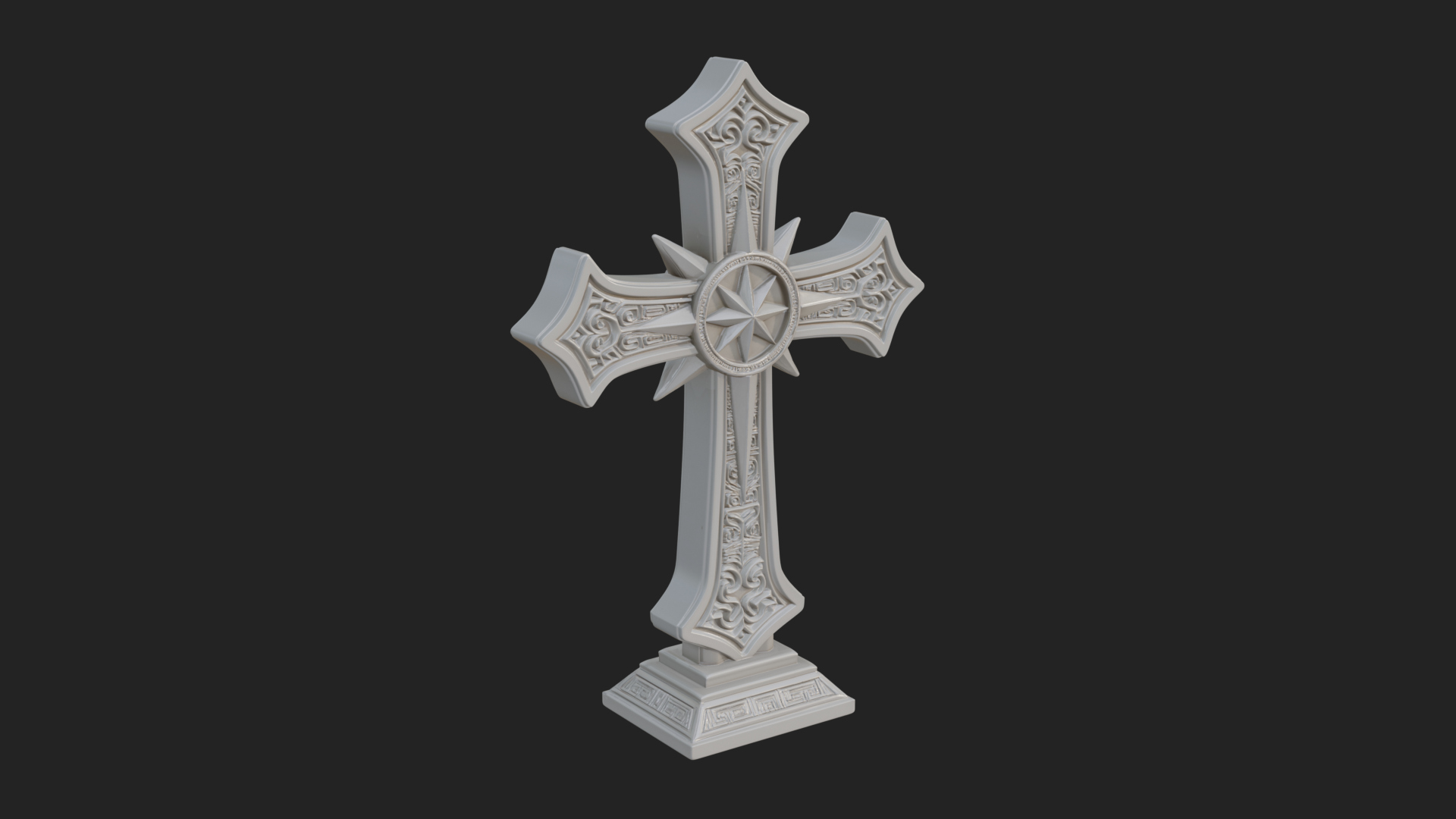Carved Relief Wall Cross Design 155 3D Print Model 3D Model