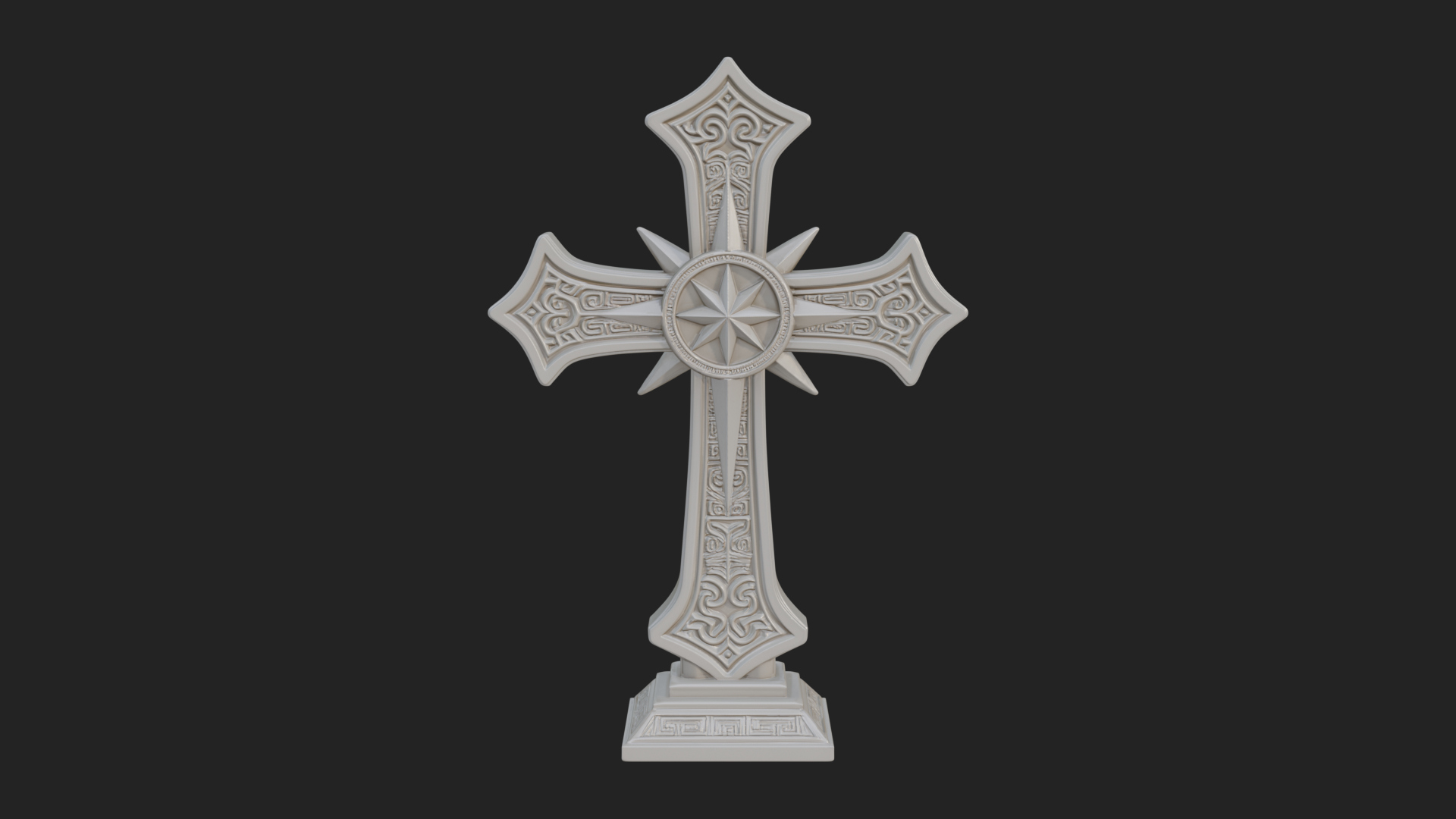 Carved Relief Wall Cross Design 155 3D Print Model 3D Model