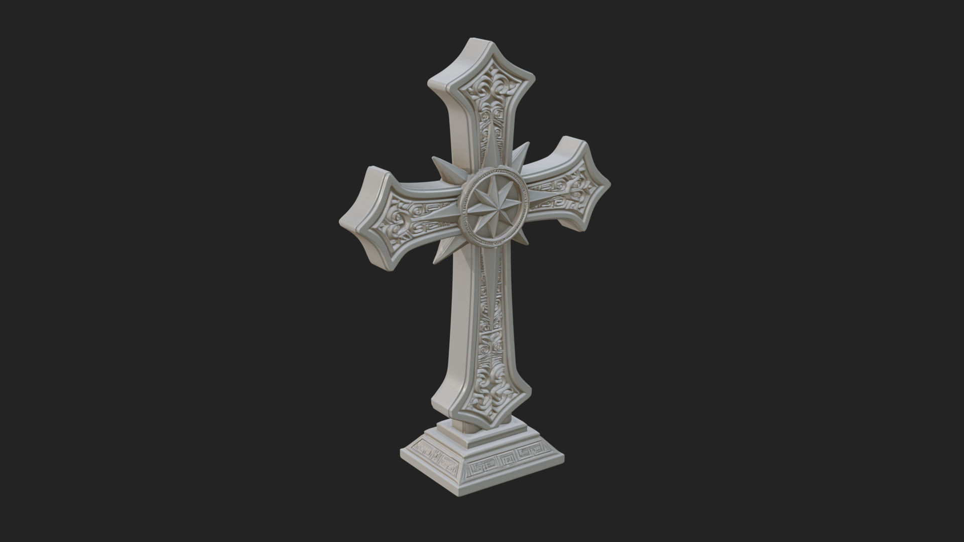 Carved Relief Wall Cross Design 155 3D Print Model 3D Model