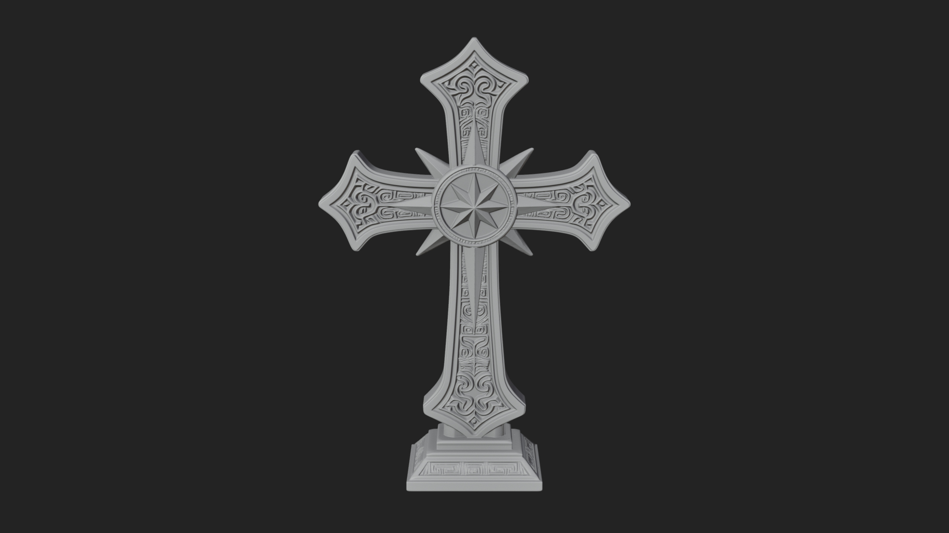 Carved Relief Wall Cross Design 155 3D Print Model 3D Model