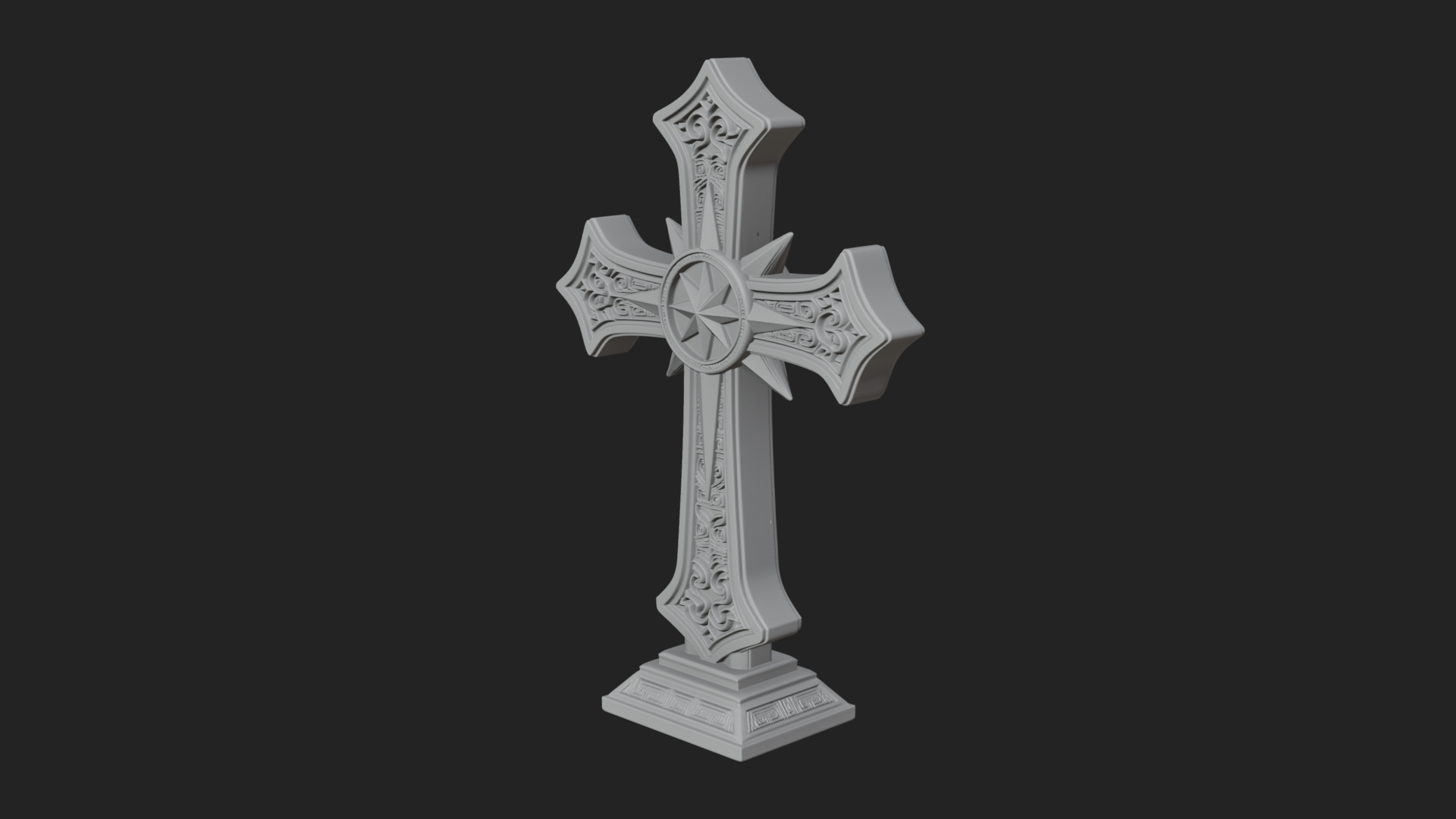 Carved Relief Wall Cross Design 155 3D Print Model 3D Model