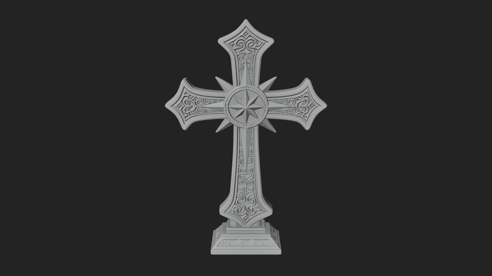 Carved Relief Wall Cross Design 155 3D Print Model 3D Model