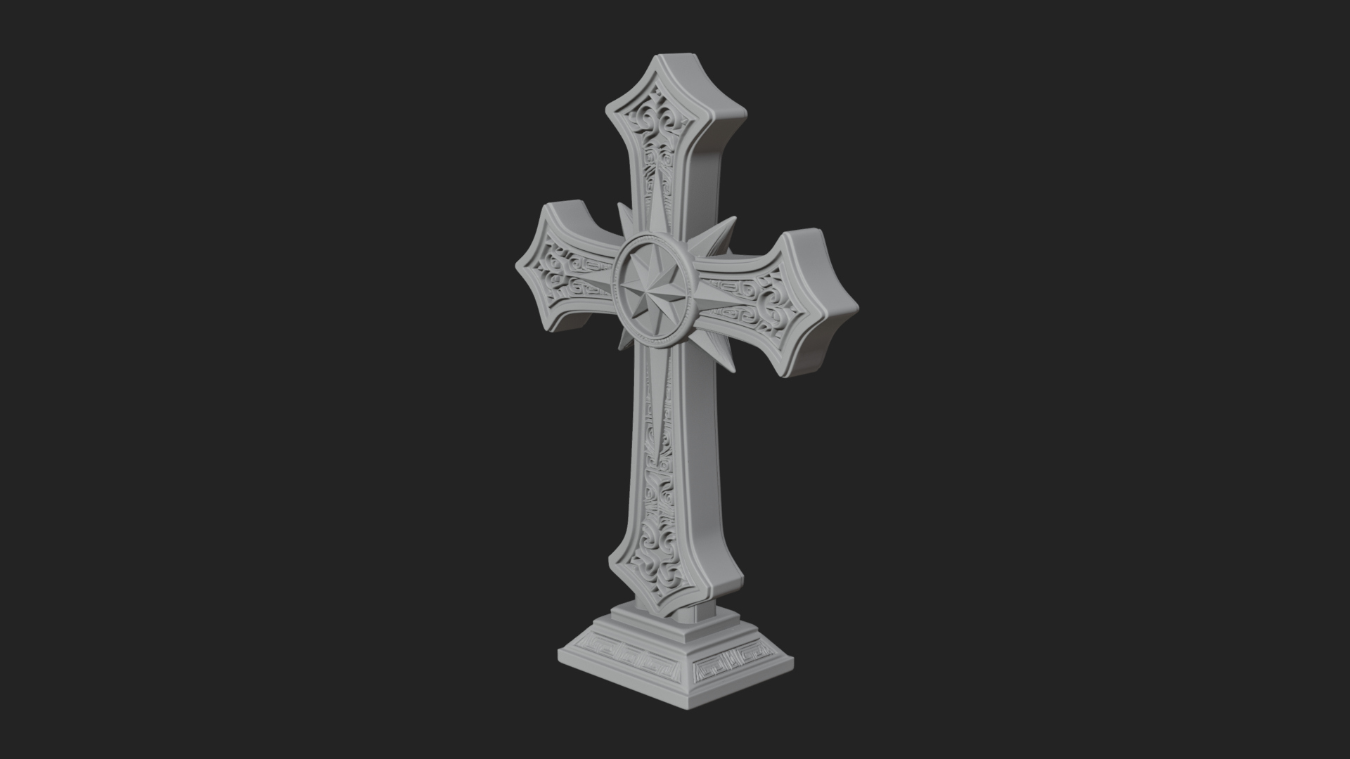 Carved Relief Wall Cross Design 155 3D Print Model 3D Model