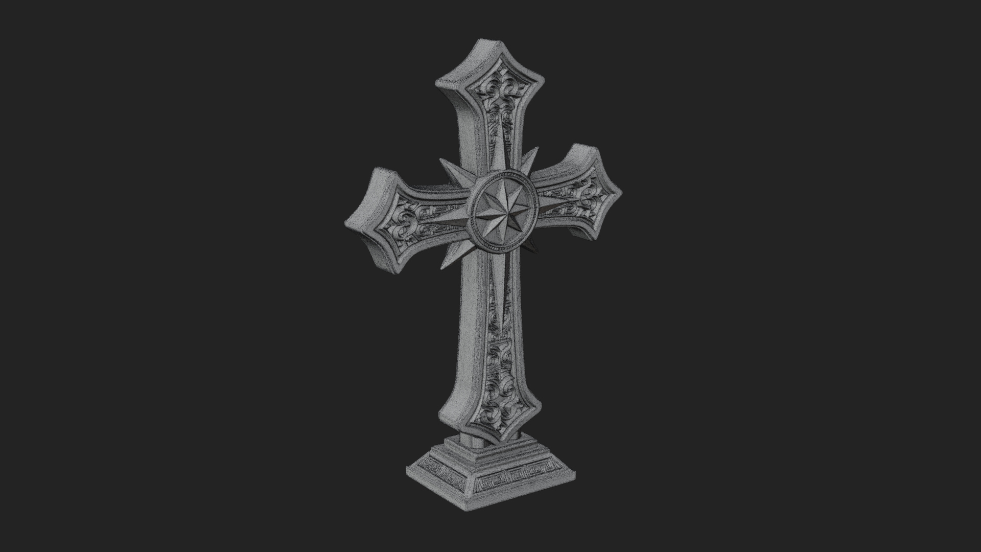 Carved Relief Wall Cross Design 155 3D Print Model 3D Model
