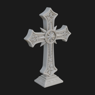 Carved Relief Wall Cross Design 155 3D Print Model
