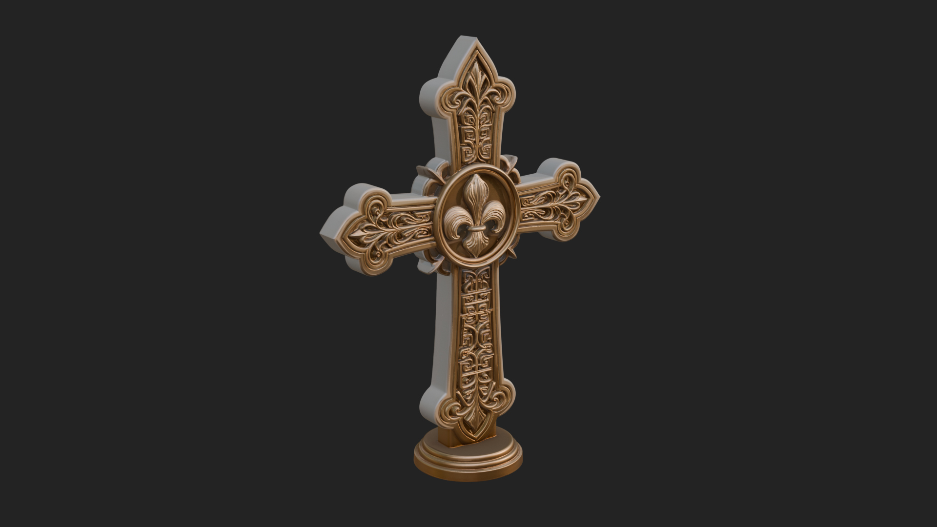 Carved Relief Wall Cross Design 156 3D Print Model 3D Model
