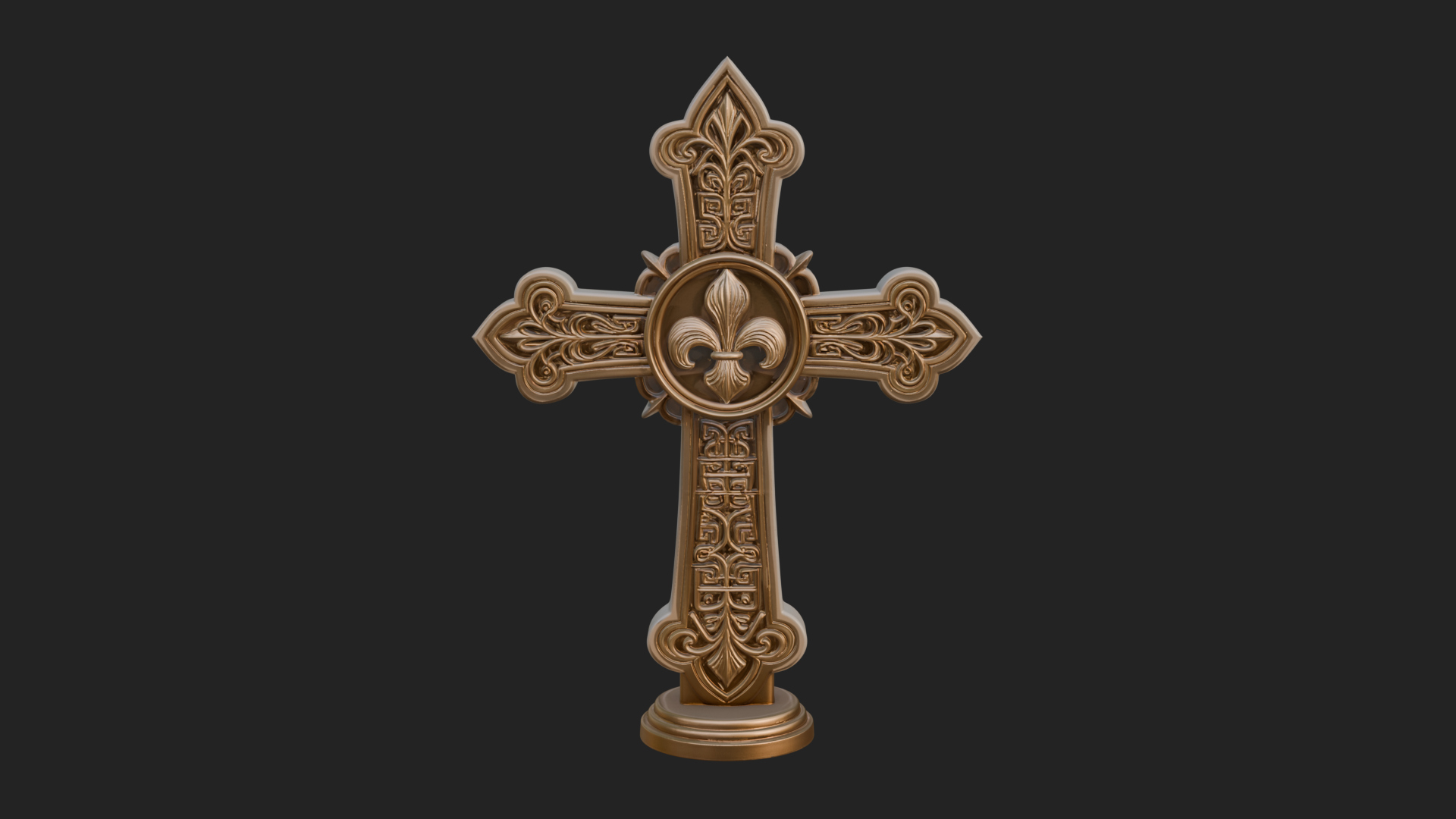 Carved Relief Wall Cross Design 156 3D Print Model 3D Model