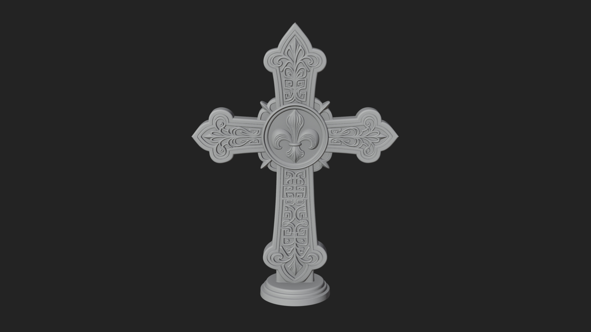 Carved Relief Wall Cross Design 156 3D Print Model 3D Model