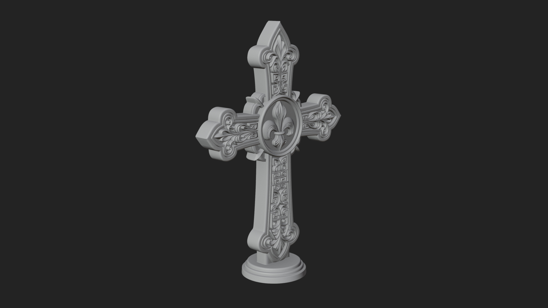 Carved Relief Wall Cross Design 156 3D Print Model 3D Model