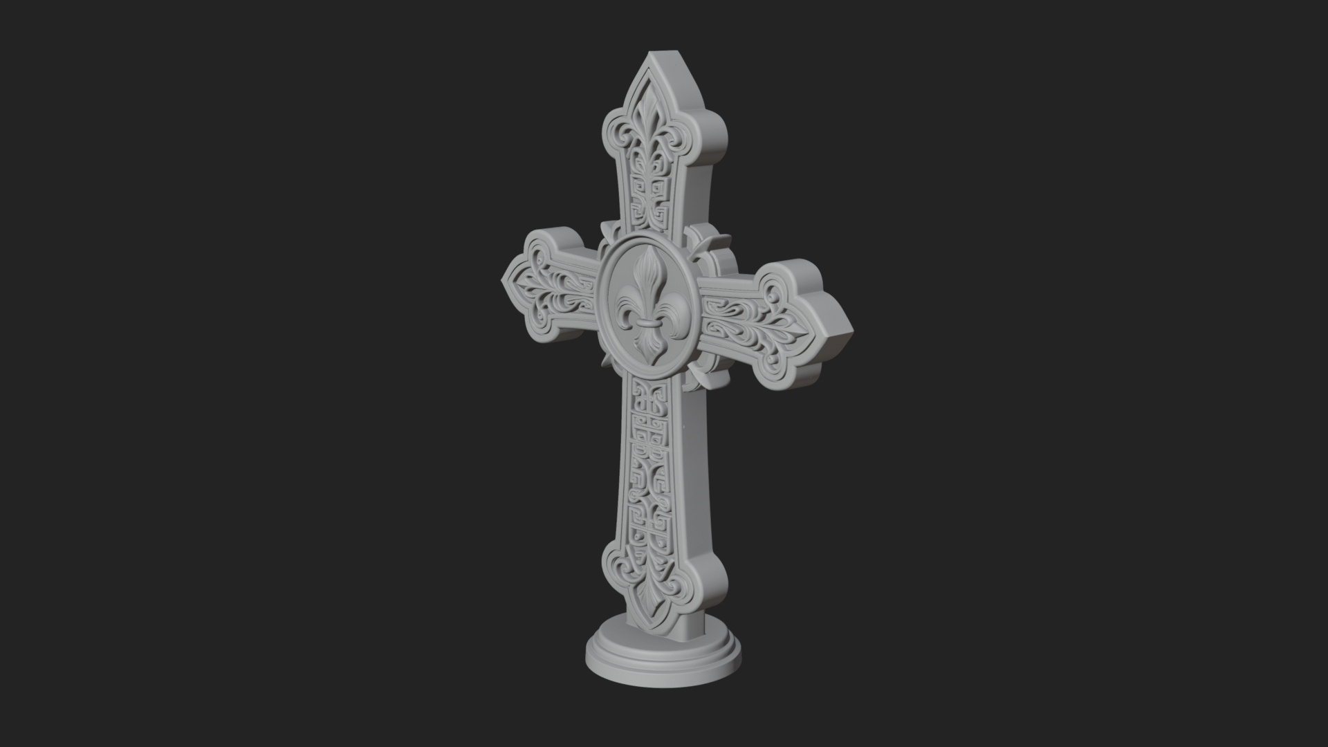 Carved Relief Wall Cross Design 156 3D Print Model 3D Model