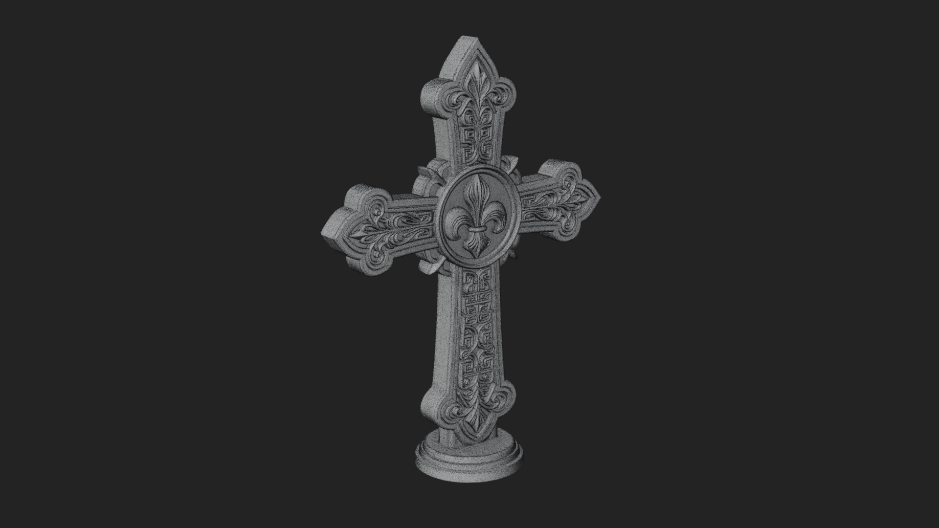 Carved Relief Wall Cross Design 156 3D Print Model 3D Model