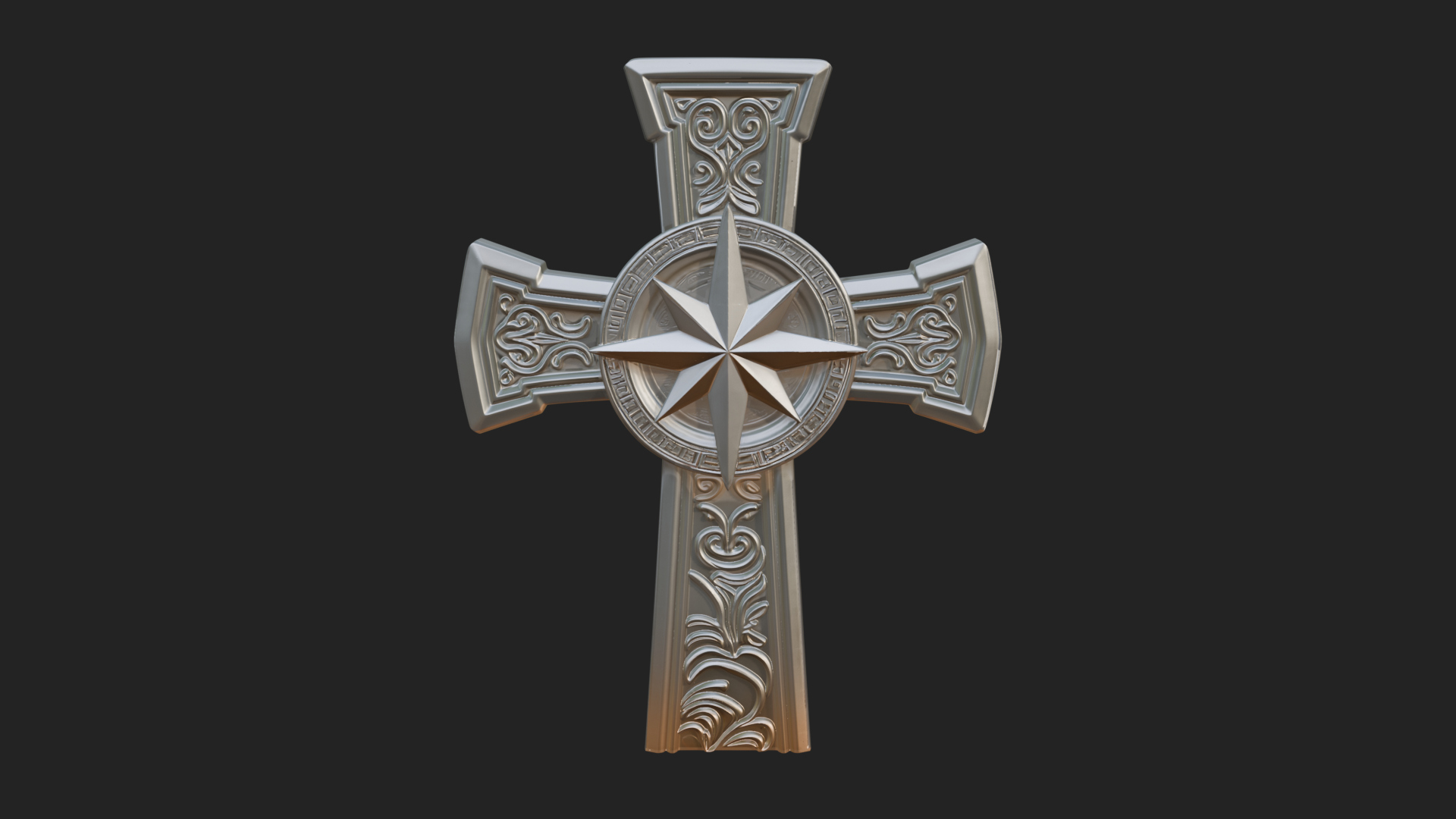 Carved Relief Wall Cross Design 157 3D Print Model 3D Model