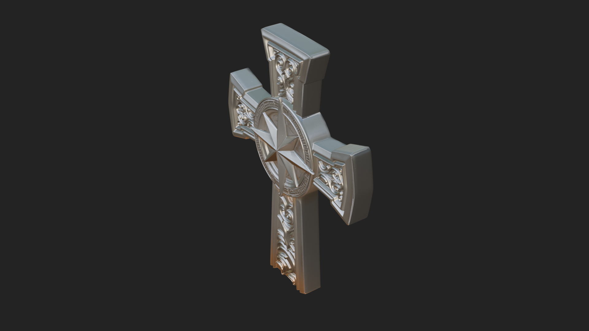 Carved Relief Wall Cross Design 157 3D Print Model 3D Model