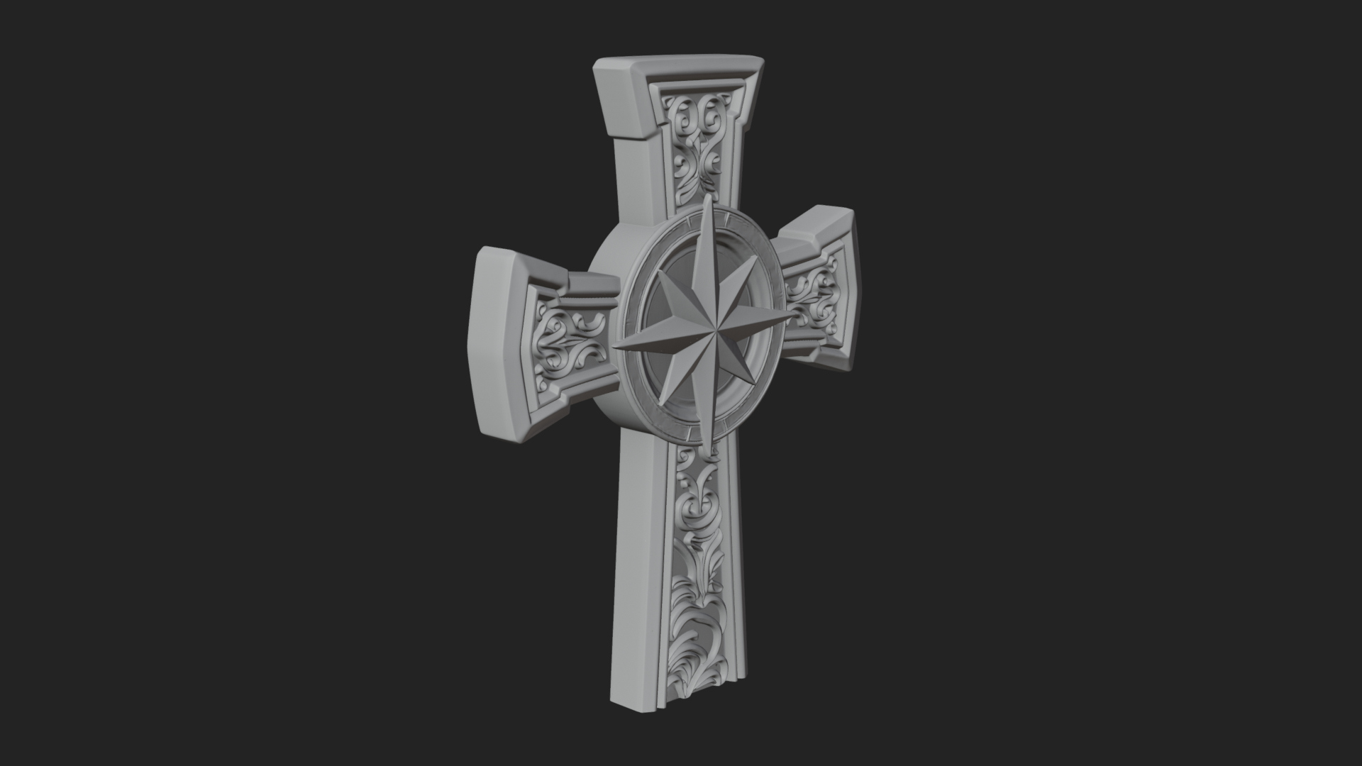 Carved Relief Wall Cross Design 157 3D Print Model 3D Model