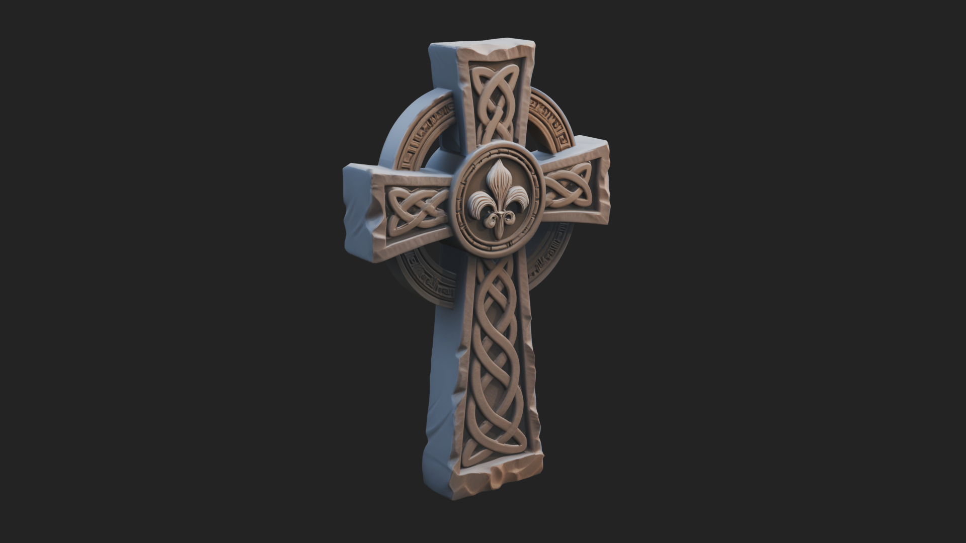 Carved Relief Wall Cross Design 158 3D Print Model 3D Model