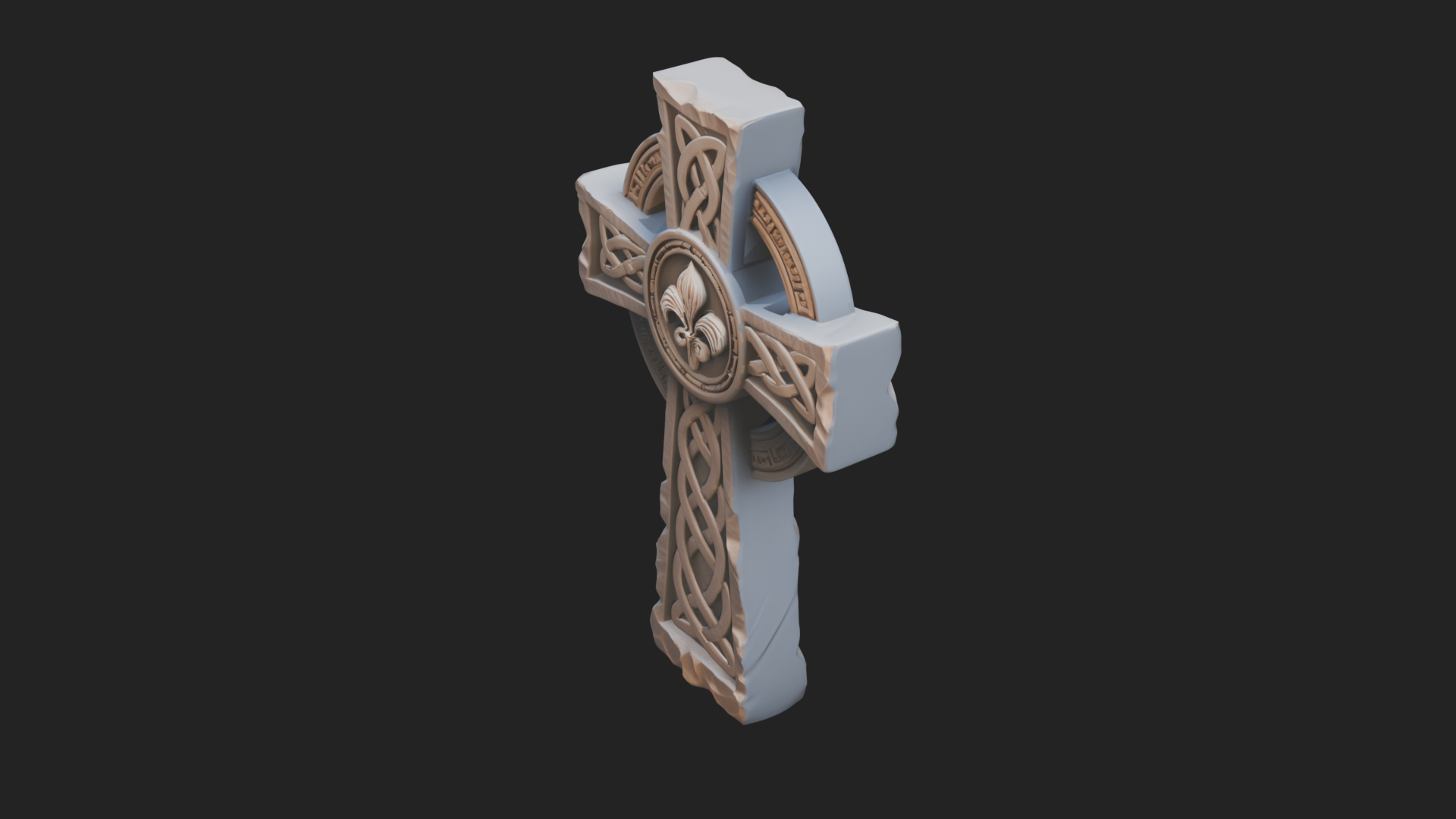Carved Relief Wall Cross Design 158 3D Print Model 3D Model