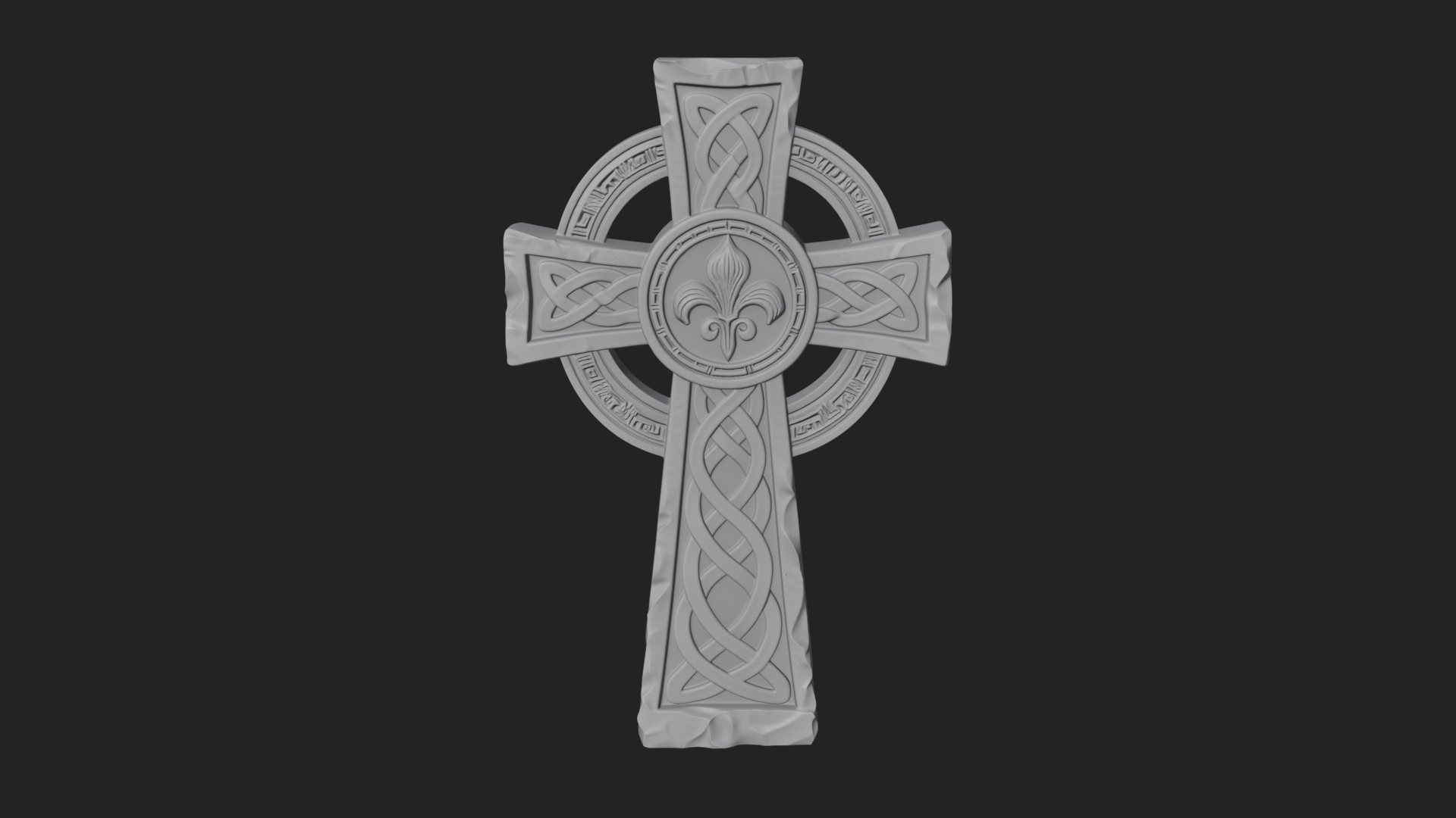 Carved Relief Wall Cross Design 158 3D Print Model 3D Model