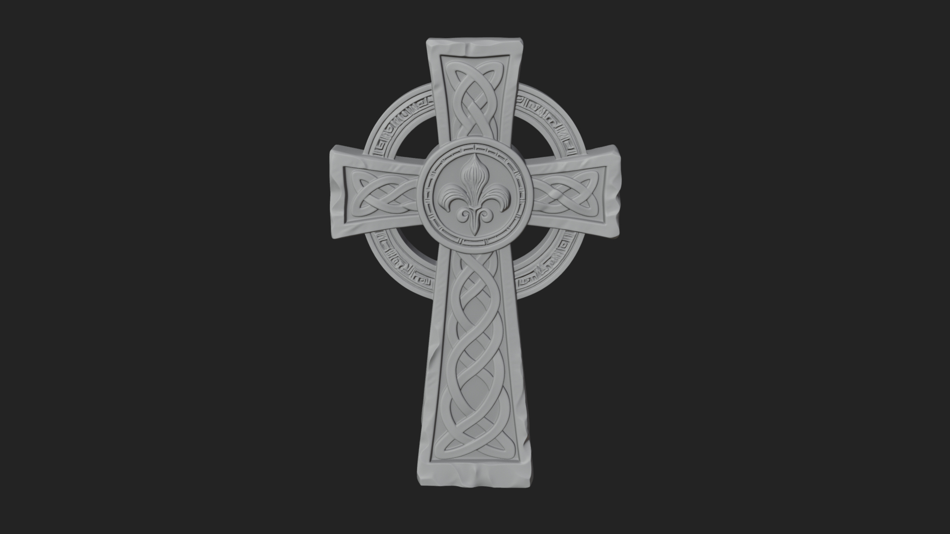 Carved Relief Wall Cross Design 158 3D Print Model 3D Model