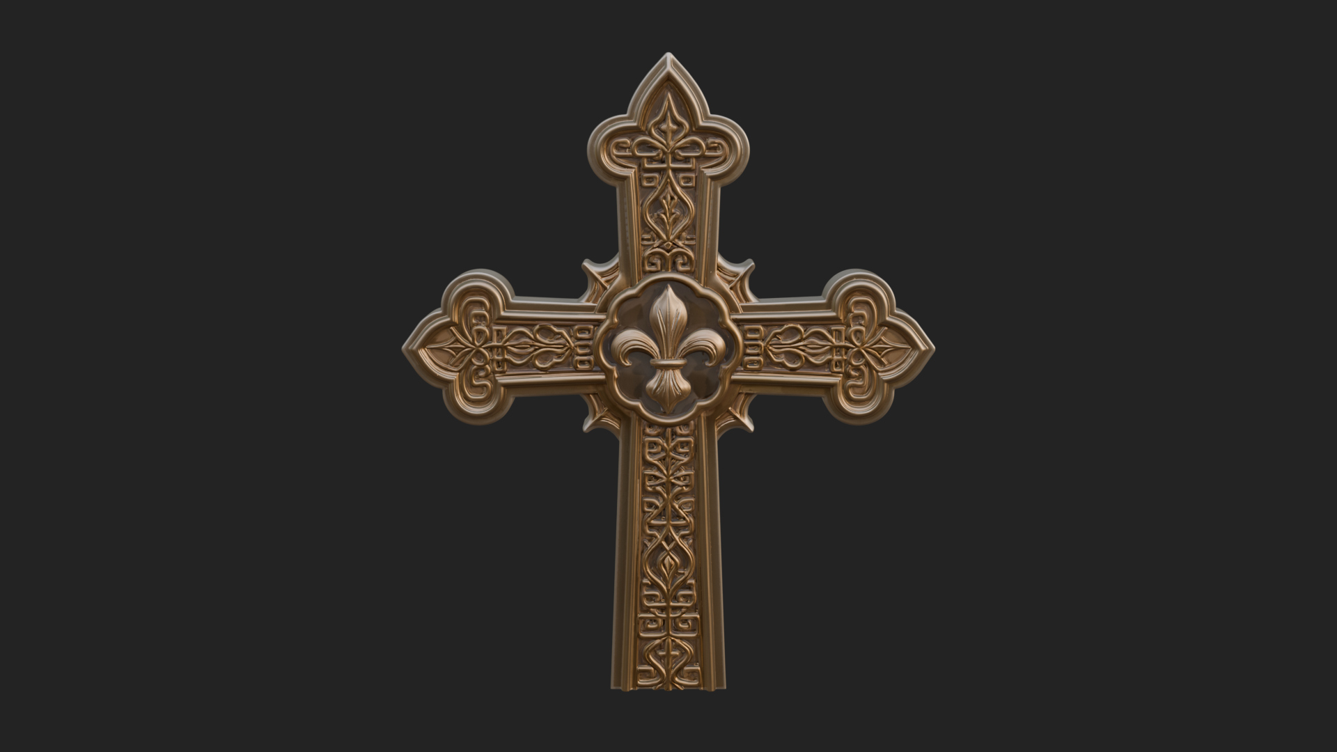 Carved Relief Wall Cross Design 159 3D Print Model 3D Model