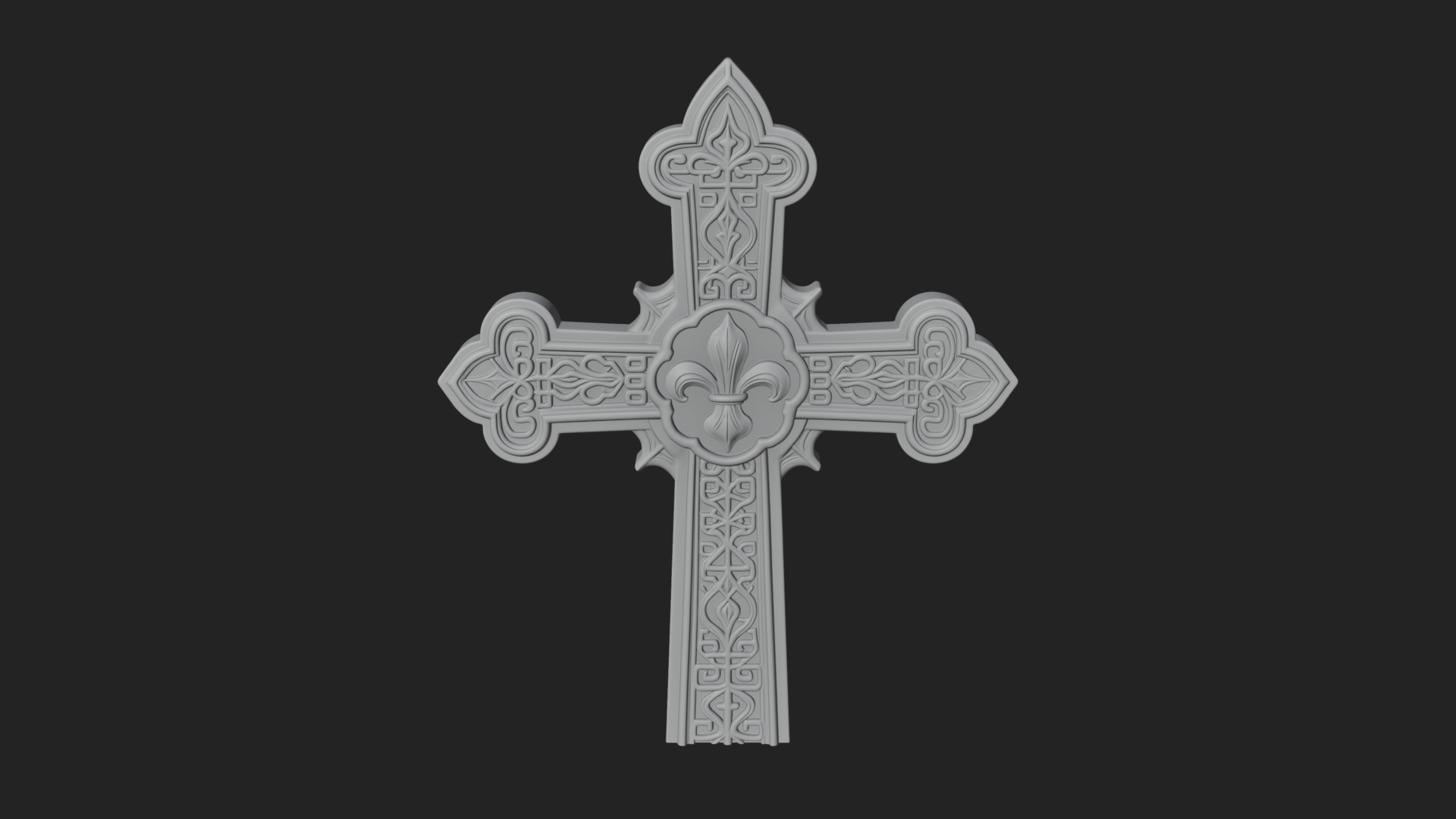 Carved Relief Wall Cross Design 159 3D Print Model 3D Model