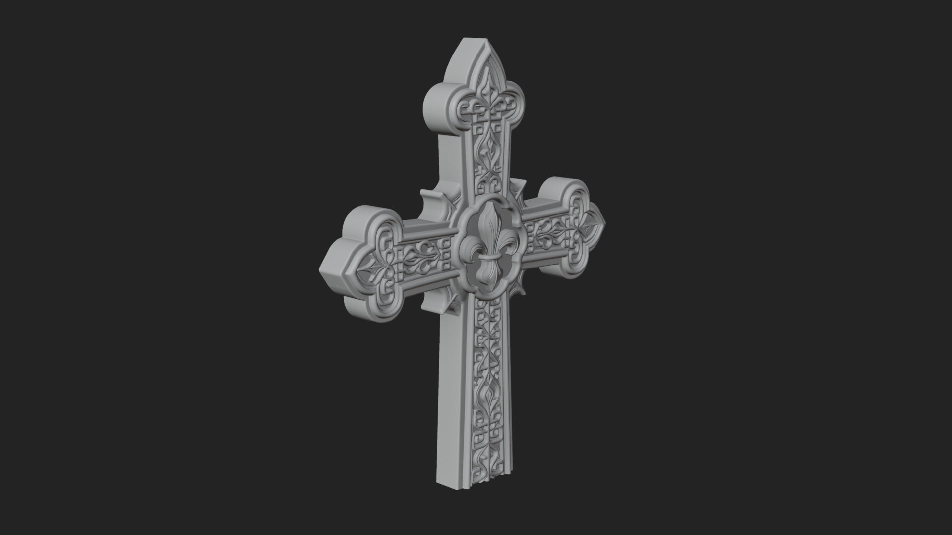 Carved Relief Wall Cross Design 159 3D Print Model 3D Model