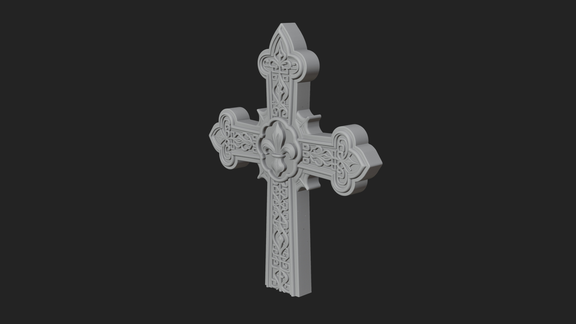 Carved Relief Wall Cross Design 159 3D Print Model 3D Model