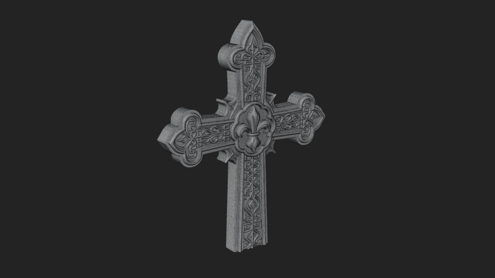 Carved Relief Wall Cross Design 159 3D Print Model 3D Model