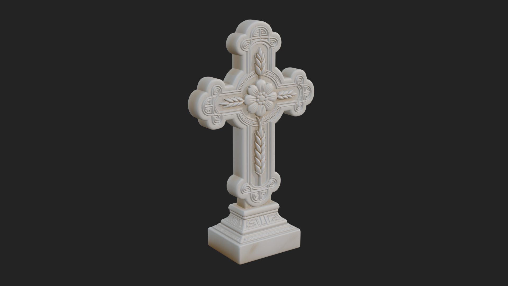 Carved Relief Wall Cross Design 16 3D Print Model 3D Model