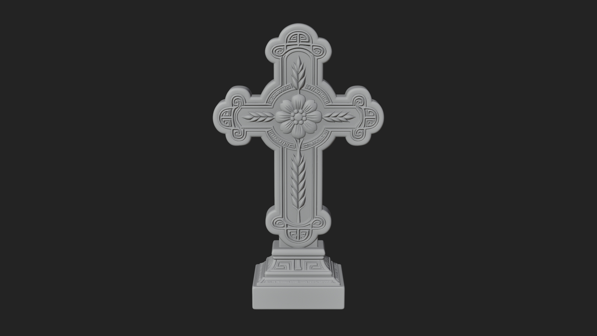 Carved Relief Wall Cross Design 16 3D Print Model 3D Model