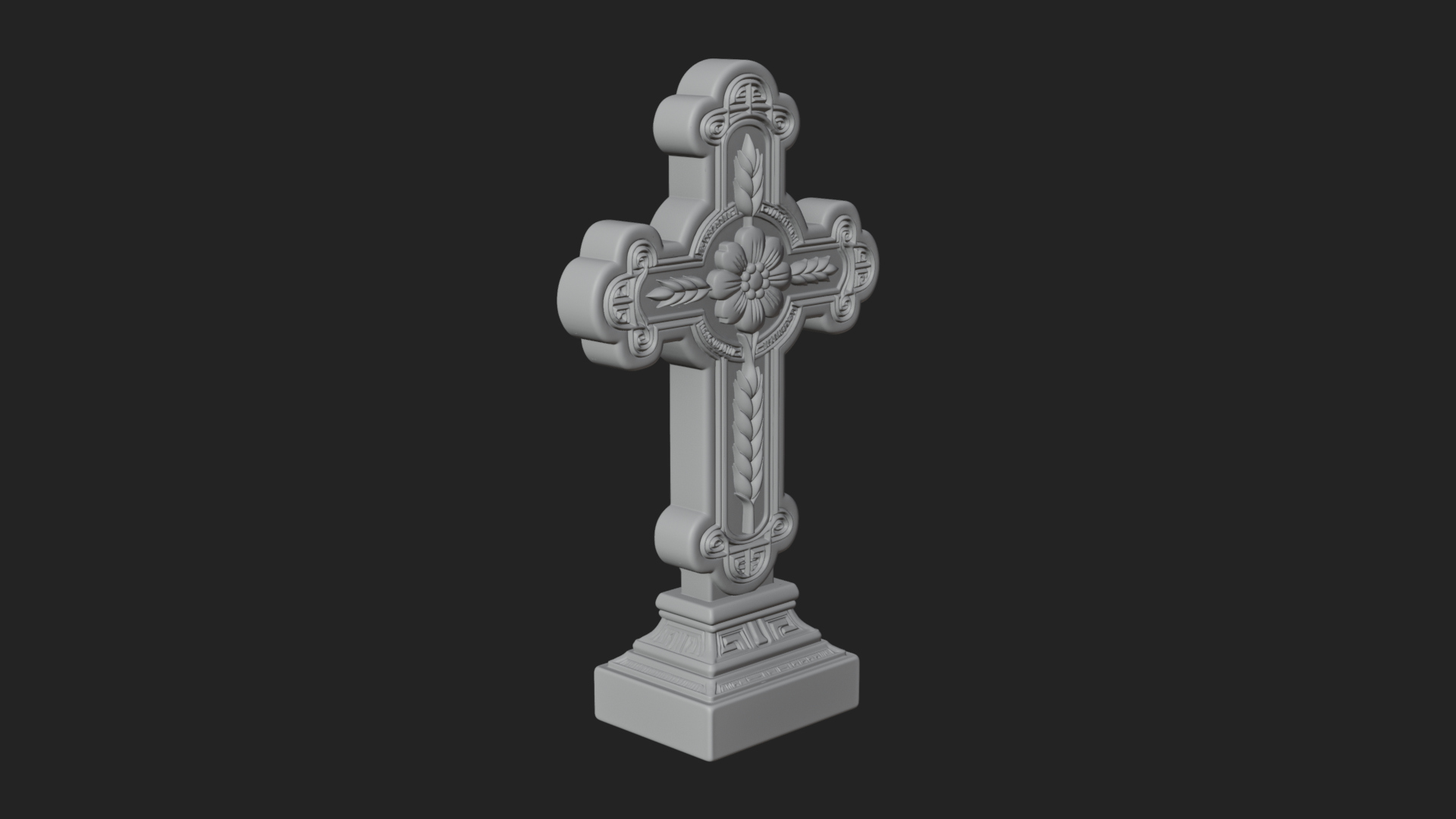 Carved Relief Wall Cross Design 16 3D Print Model 3D Model