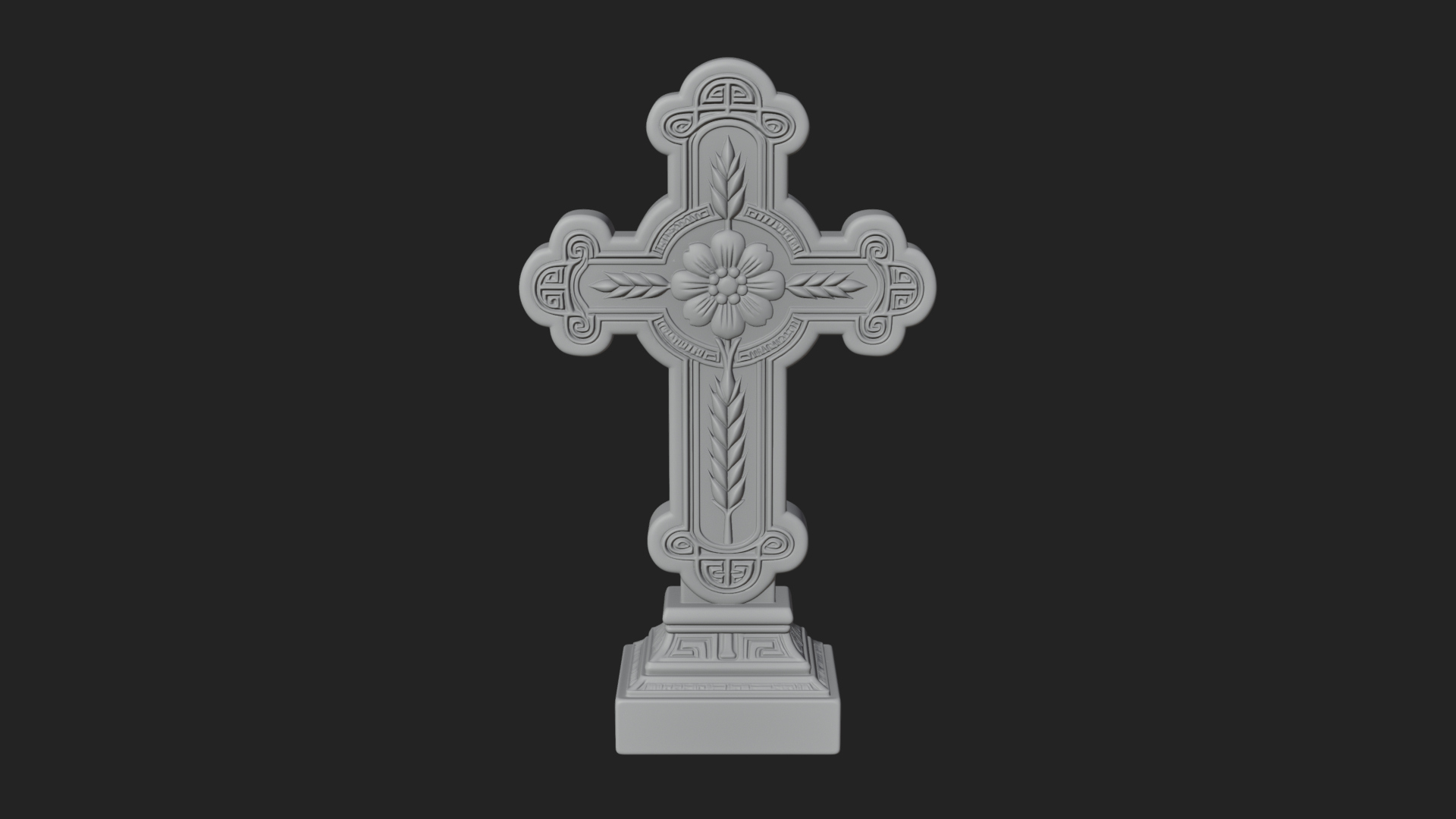 Carved Relief Wall Cross Design 16 3D Print Model 3D Model