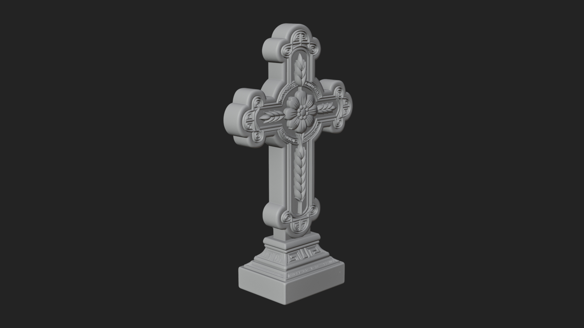 Carved Relief Wall Cross Design 16 3D Print Model 3D Model