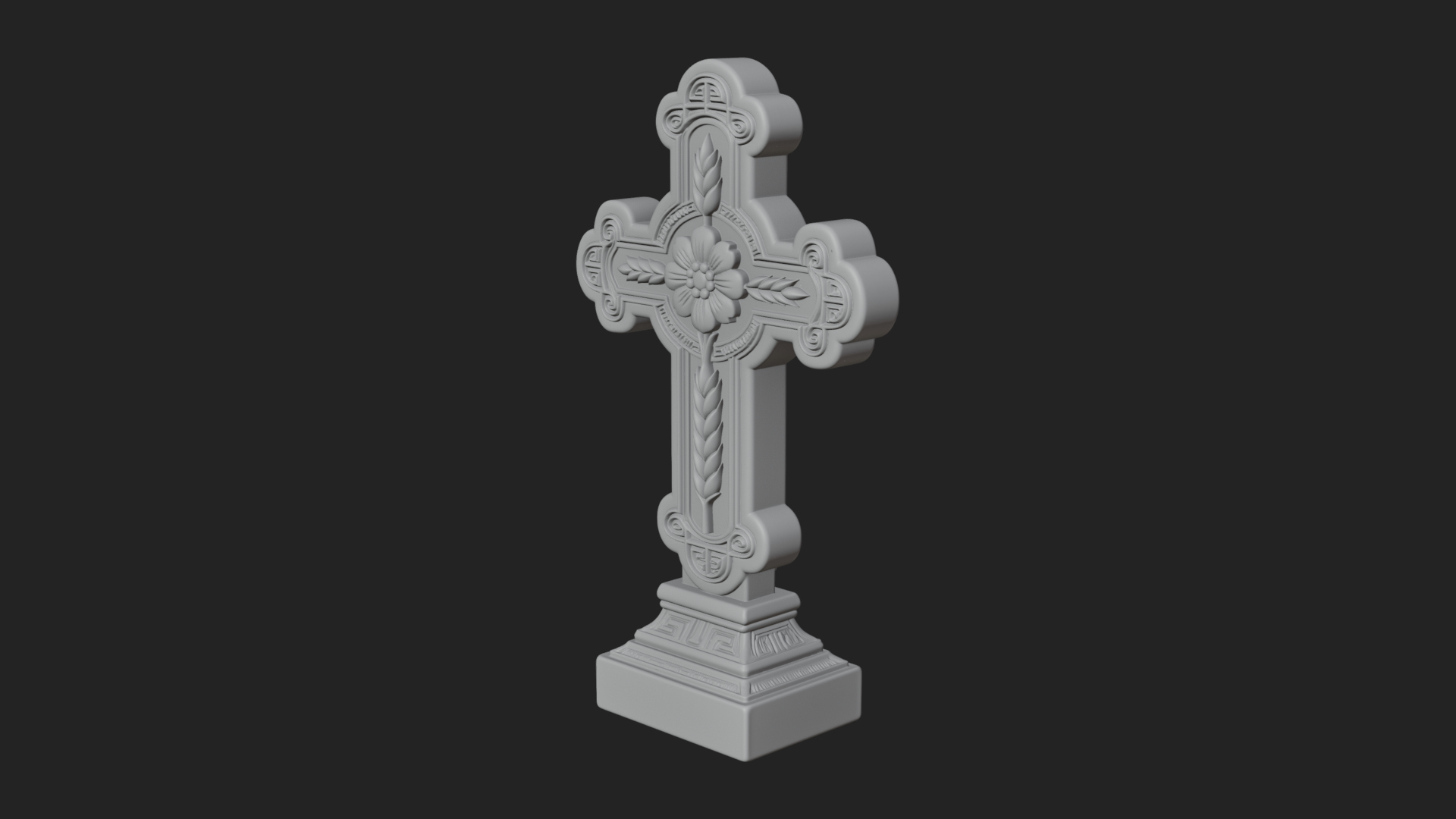 Carved Relief Wall Cross Design 16 3D Print Model 3D Model